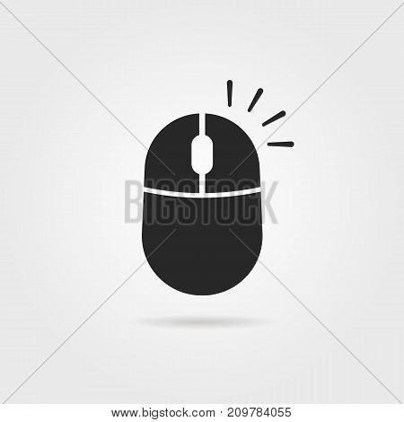 simple black right click icon. concept of scrolling design on gray background