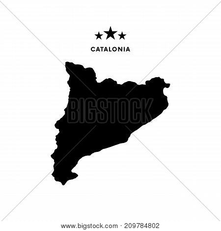Catalonia map. Stars and text. Vector illustration.