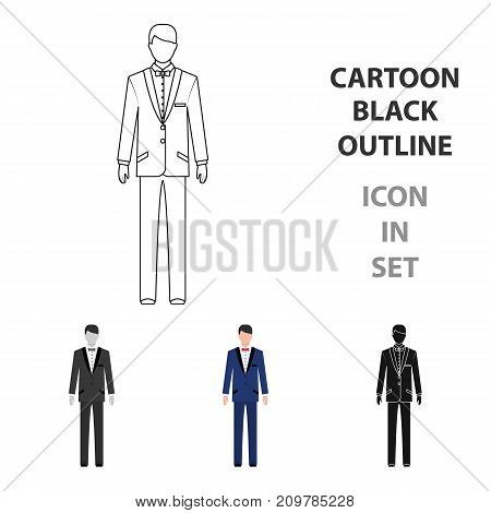 Young groom in a wedding suit.Wedding single icon in cartoon style vector symbol stock web illustration.