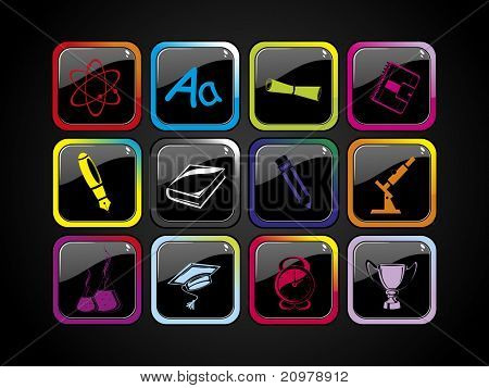 เบื้องหลัง ด้วยชุดของไอคอนสีสันเงาศึกษา 12