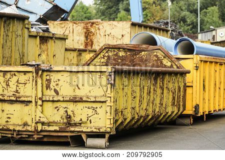 Scap metal yard in summer in Germany - Hessen