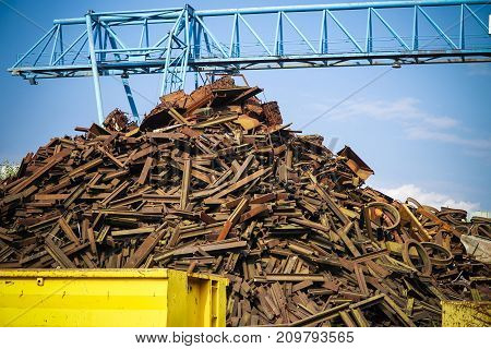 Scap metal yard in summer in Germany - Hessen
