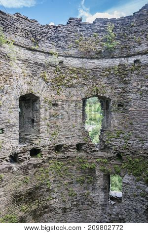 The interior of Dolbadarn Castle a 13th century castle inLlanberis North Wales Wales