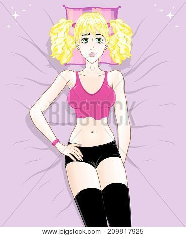 Manga girl vector illustration clip-art image eps