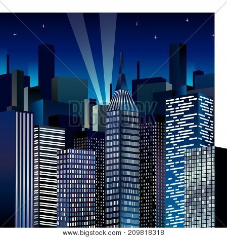 Night cityscape vector illustration clip-art image eps