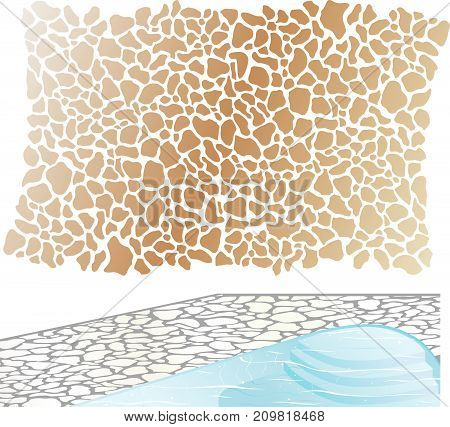 Stone outdoor patio vector element pool illustration