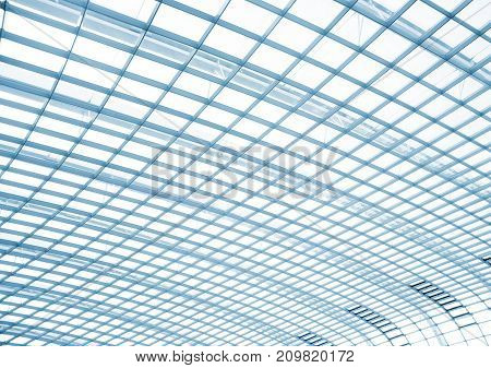 Transparent Glass Ceiling Subway Station Airport Modern Building With Curving Roof And Glass Steel C