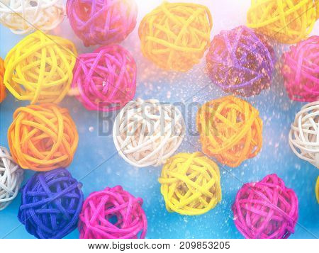 A Lot Of Colored Balls For A Florist As A Backdrop, The Substrate