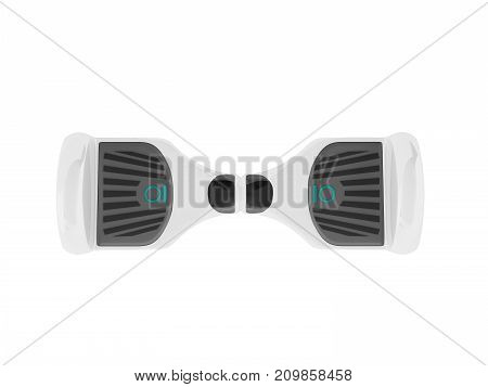 Modern Sport Gyroboard White Top 3D Render On White Background No Shadow