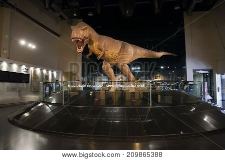 Sahat Sakhan, Kalasin - September 04 : Siamotyrannus Isanensis Exhibited Show At Dinosauria Of Sirin