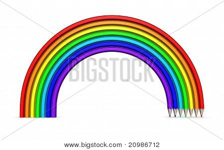 彩色铅笔的彩虹