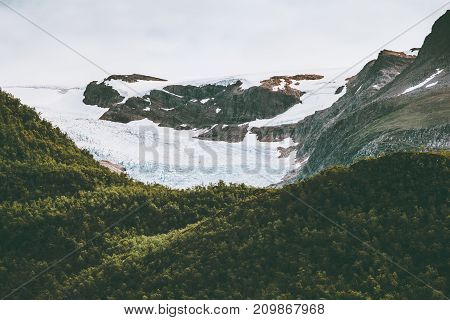 Svartisen glacier Landscape in Norway scandinavian nature landmarks