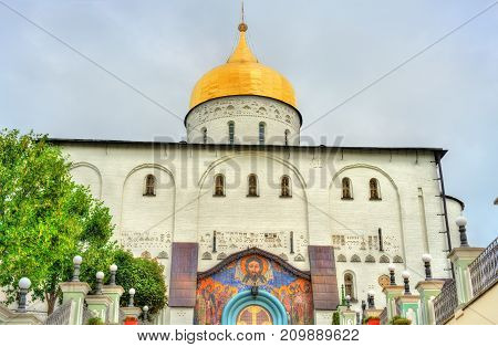 The Trinity Cathedral At Holy Dormition Pochayiv Lavra In Ternopil Region Of Ukraine
