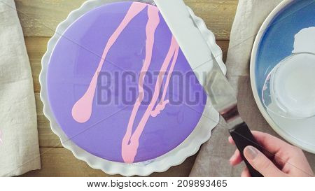 Mousse Cake With Mirror Glaze