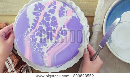 Mousse Cake With Mirror Glaze