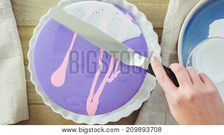 Mousse Cake With Mirror Glaze