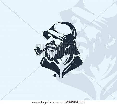 Vector silhouette of an old man for any use