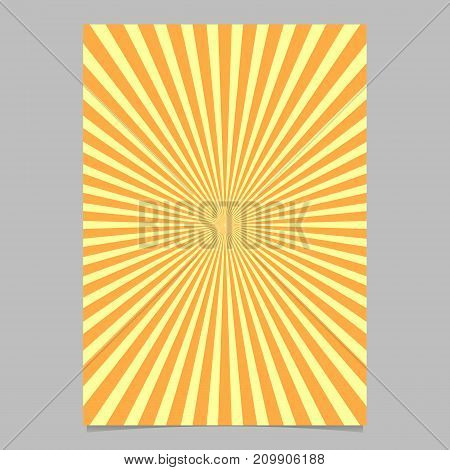 Abstract sunburst brochure design template - vector page background illustration from striped rays