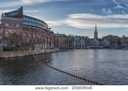 Stockholm, Sweden - December, 2014. Stockholm City At Winter Time.