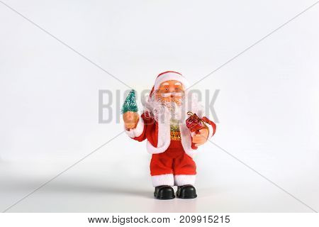santa claus standing in front of white background.
