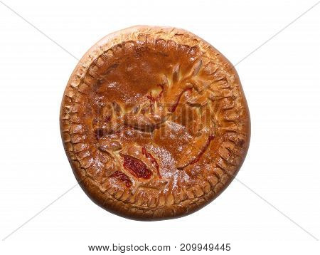 Freshness delicious meat pie isolated against white background