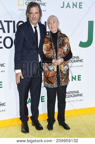 LOS ANGELES - OCT 09:  Brett Morgen and Jane Goodall arrives for the 'Jane' Los Angeles Premiere on October  9, 2017 in Hollywood, CA                