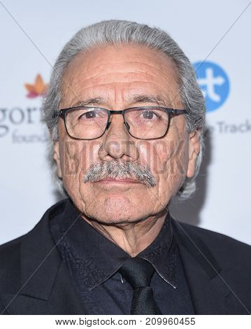LOS ANGELES - OCT 12:  Edward James Olmos arrives for the Eva Longoria Foundation Dinner on October 12, 2017 in Beverly Hills, CA