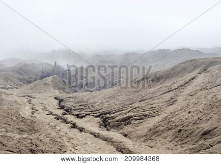 Scenery around Bromo Tengger Semeru National Park in Java a island of Indonesia