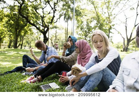 A group of diverse teenagers