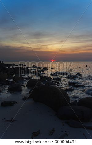 Beach Twilight Time In Tropical Island, Thailand