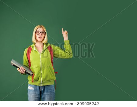 University Student Going To College. College Student At Campus. Student Preparing For Test Or Exam. 
