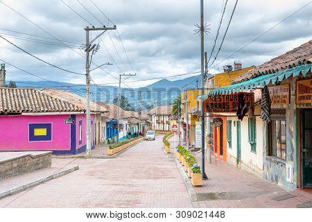 Nemocon June 26: Old Town With Colonial Houses Of Nemocon. The Village Is Known For Its Salt Mine. S