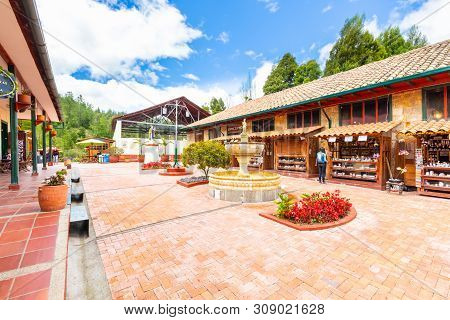 Nemocon June 26: The Entrance Of The Salt Mine In Nemocon Village Houses A Museum,  Shops And Restau