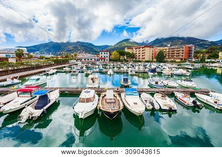 Boats And Yachts In The La Specia City Port, Liguria Region Of Italy