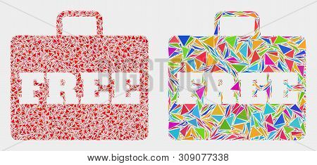 Free Case Collage Icon Of Triangle Elements Which Have Variable Sizes And Shapes And Colors. Geometr