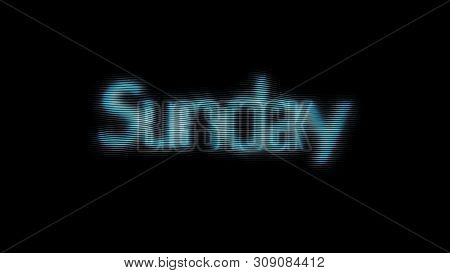 The Sunday Green Text Shining On Black Background, Weekend Concept, Seamless Loop. Animation. A Day 