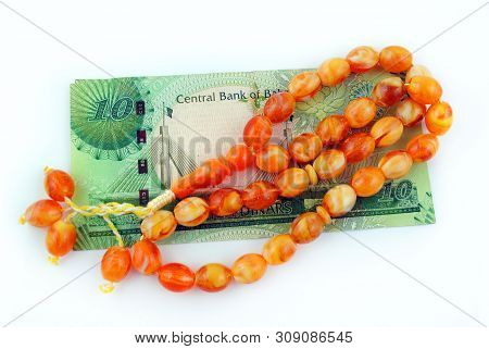 Kingdom Of Bahrain Currency On White Background Isolated