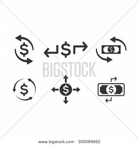 Beautiful, Meticulously Designed Money Transaction Icon Set Grey Version
