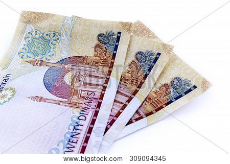 Kingdom Of Bahrain Currency On White Background Isolated