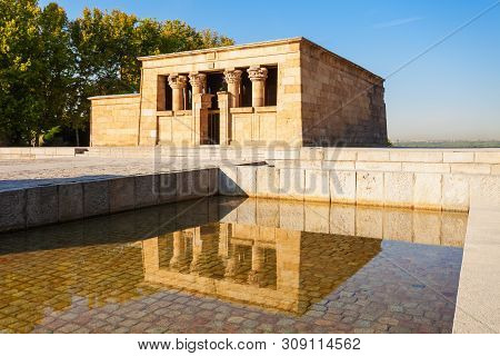 The Temple Of Debod Or Templo De Debod Is An Ancient Egyptian Temple That Was Rebuilt In Madrid, Spa
