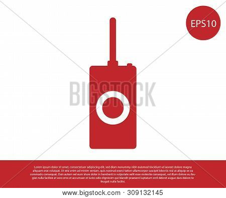 Red Remote Control Icon Isolated On White Background. Vector Illustration