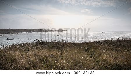 Port Joinville On The Island Of Yeu, France - September 18, 2018: Tourist Boat Manhandled In The Sto