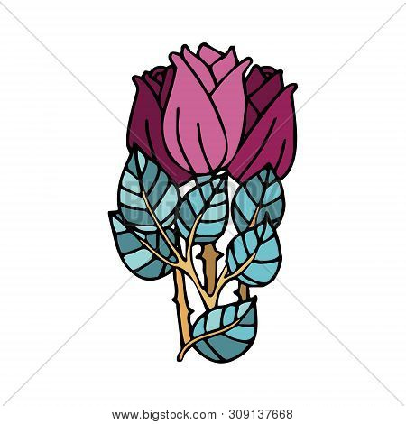 Fair Trade Products, Bunch Of Roses In Particular, In Doodle Style With A Stroke. Icon For Games And