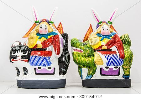 Chinese Traditional Middle Autumn Festival Gift,a Rabbit Officeholder Closeup