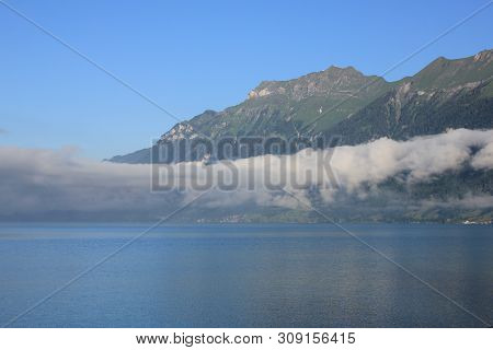 Mount Augstmatthorn Seen From Brienz, Switzerland. Lake Brienz.