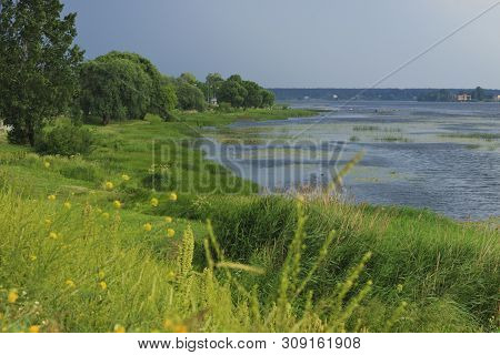 Bathing Of Rumbula In The River Daugava Near Dole Island. River Daugava Near The Capital Of Latvia I