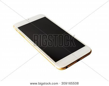 Smart Phone Black Screen Isolated On White Background
