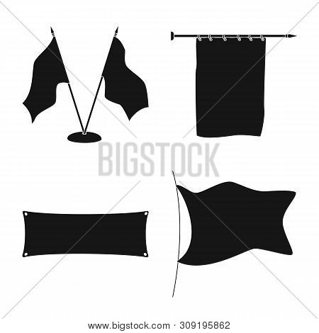 Isolated Object Of Material And Media Logo. Set Of Material And Textile Stock Vector Illustration.