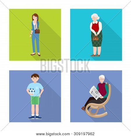 Vector Illustration Of Generation And Happy Logo. Set Of Generation And Avatar Stock Vector Illustra