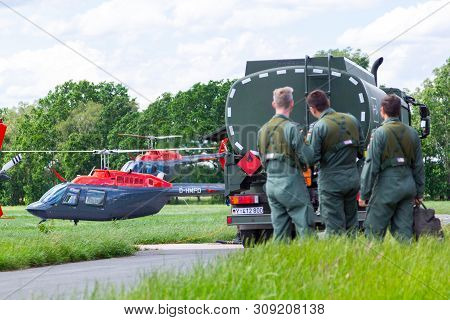 Bueckeburg / Germany - June 13, 2019: Bell 206b Jetranger Iii Flies For Military Training Missions O